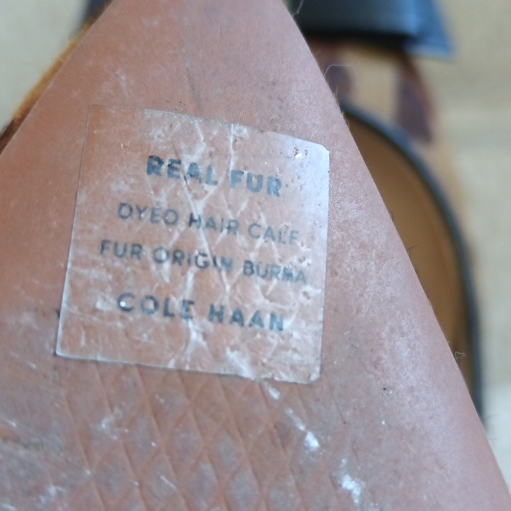 Like New Cole Haan Leather & Fur Upper with Leopard Print Flats - Picture 13 of 15